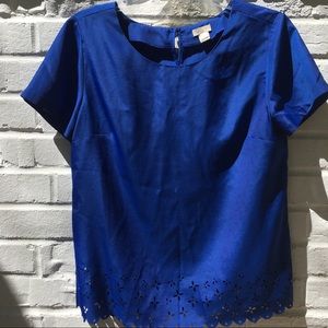 SOLD ON MERCARI J Crew shift top royal blue small